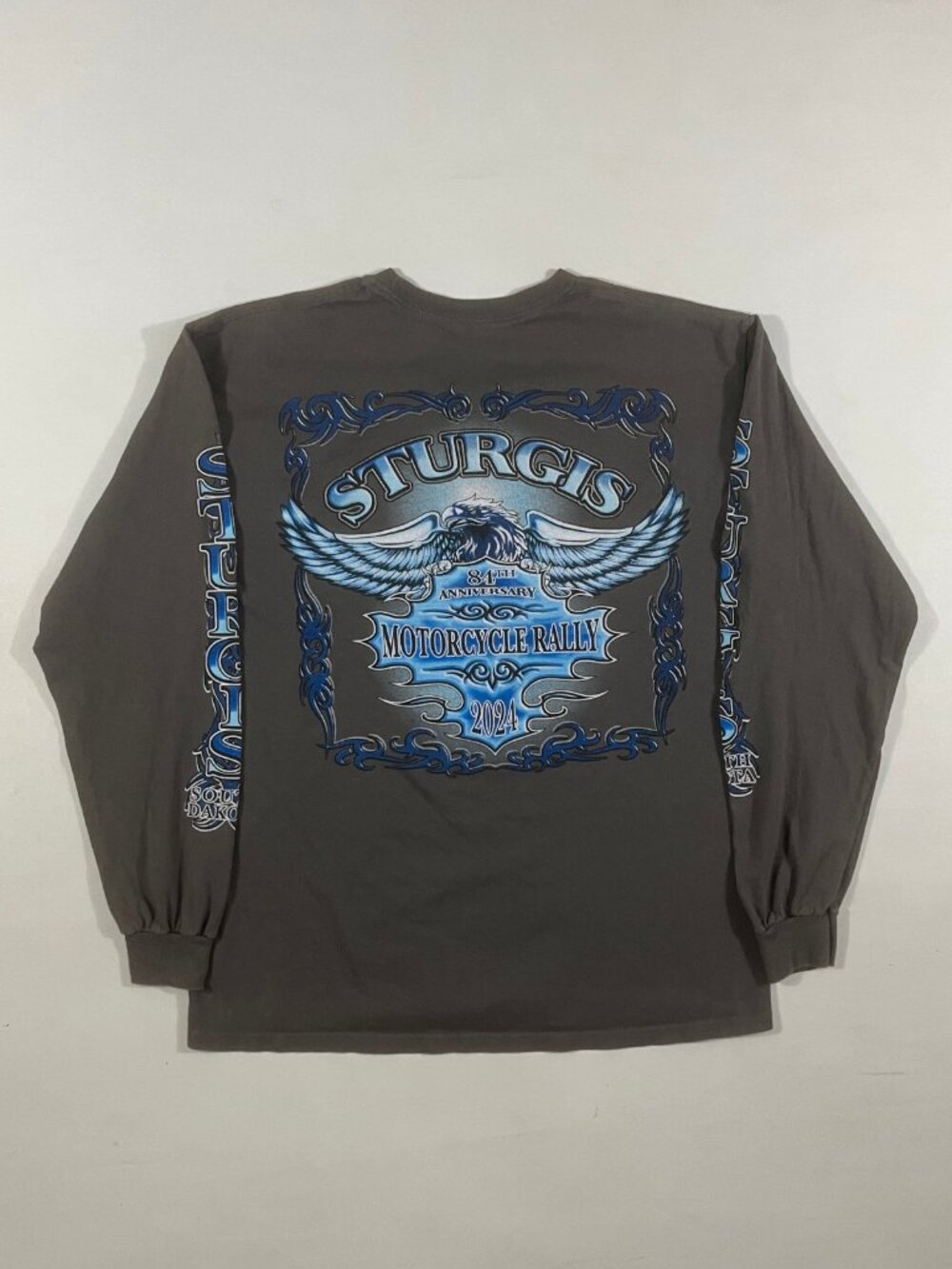 Sturgis 84th Anniversary Motorcycle Rally 2024 Eagle Graphic Long Sleeve Tee